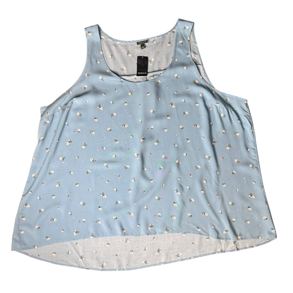 NWT Torrid Hi-Low Challis Tank Top Dusty Blue Women's Size 4XL‎ (Torrid Sz 4/26) - Picture 6 of 9
